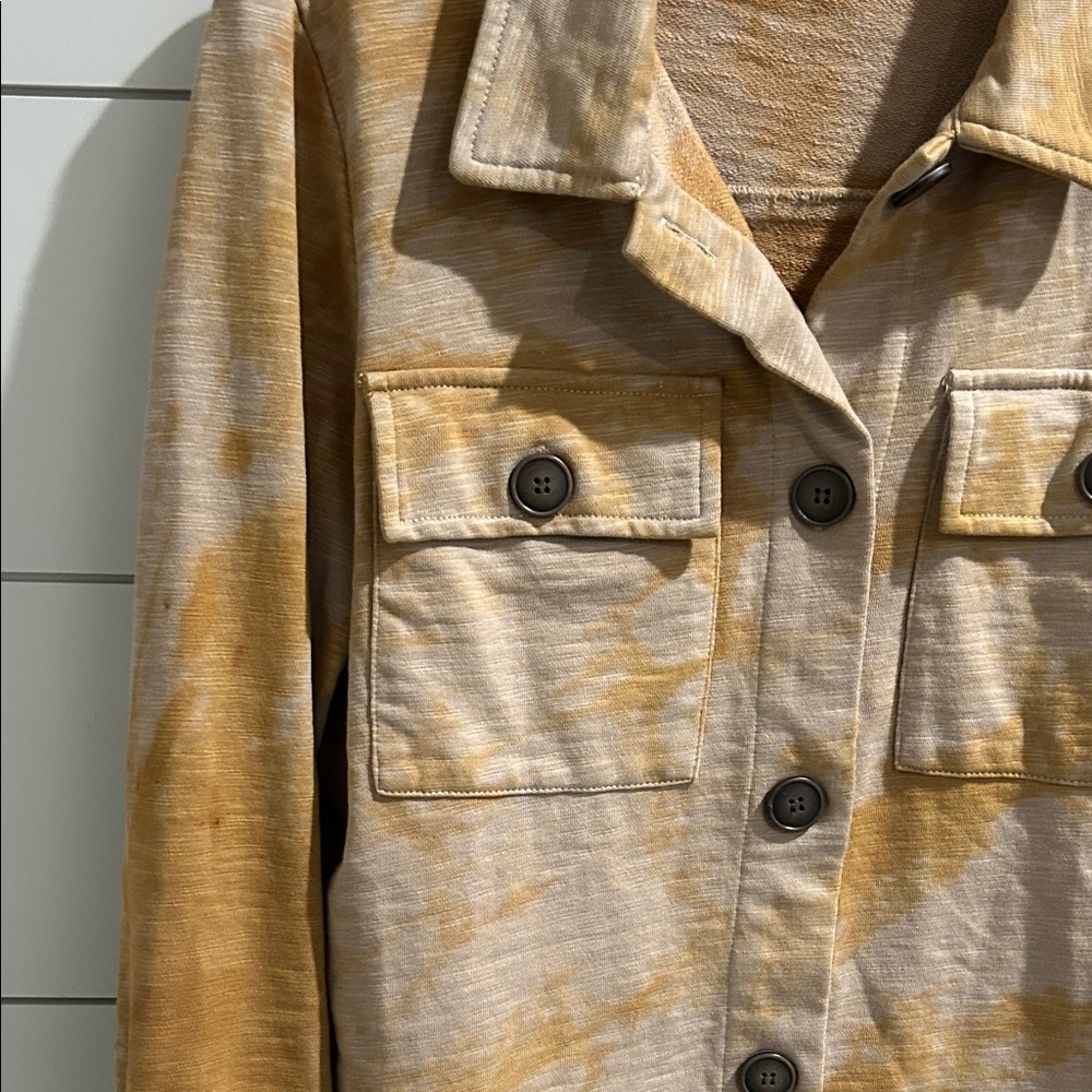 Mystree Tan and Brown Button Up Shirt Jacket - Picture 4 of 5
